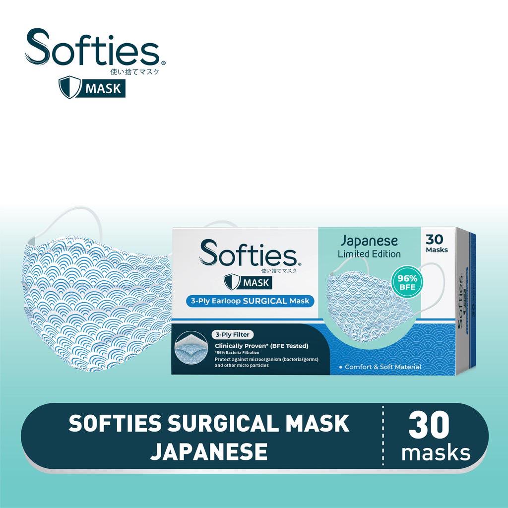 Softies Surgical Mask Jepang Biru - masker medis