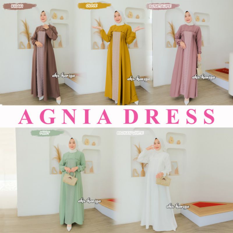 AGNIA DRESS ORI AKU KARISSA / GAMIS POLOS MIX BRUKAT / GAMIS ITY CREP / GAMIS MURAH BERKUALITAS