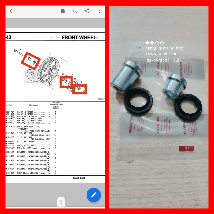 BOS BOSH SET KANAN KIRI PLUS SEAL DEBU HONDA VARIO 125.VARIO 150