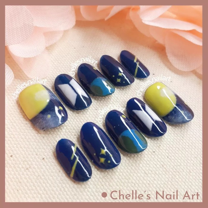 Moon BTS Nails Custom Fake Nails Kuku Palsu Handmade Murah