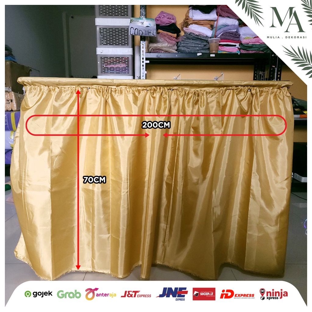 Kain Set Hordeng Skirting Abutai Taplak Meja Dekorasi Pesta Kolong Dapur Modern Minimalis