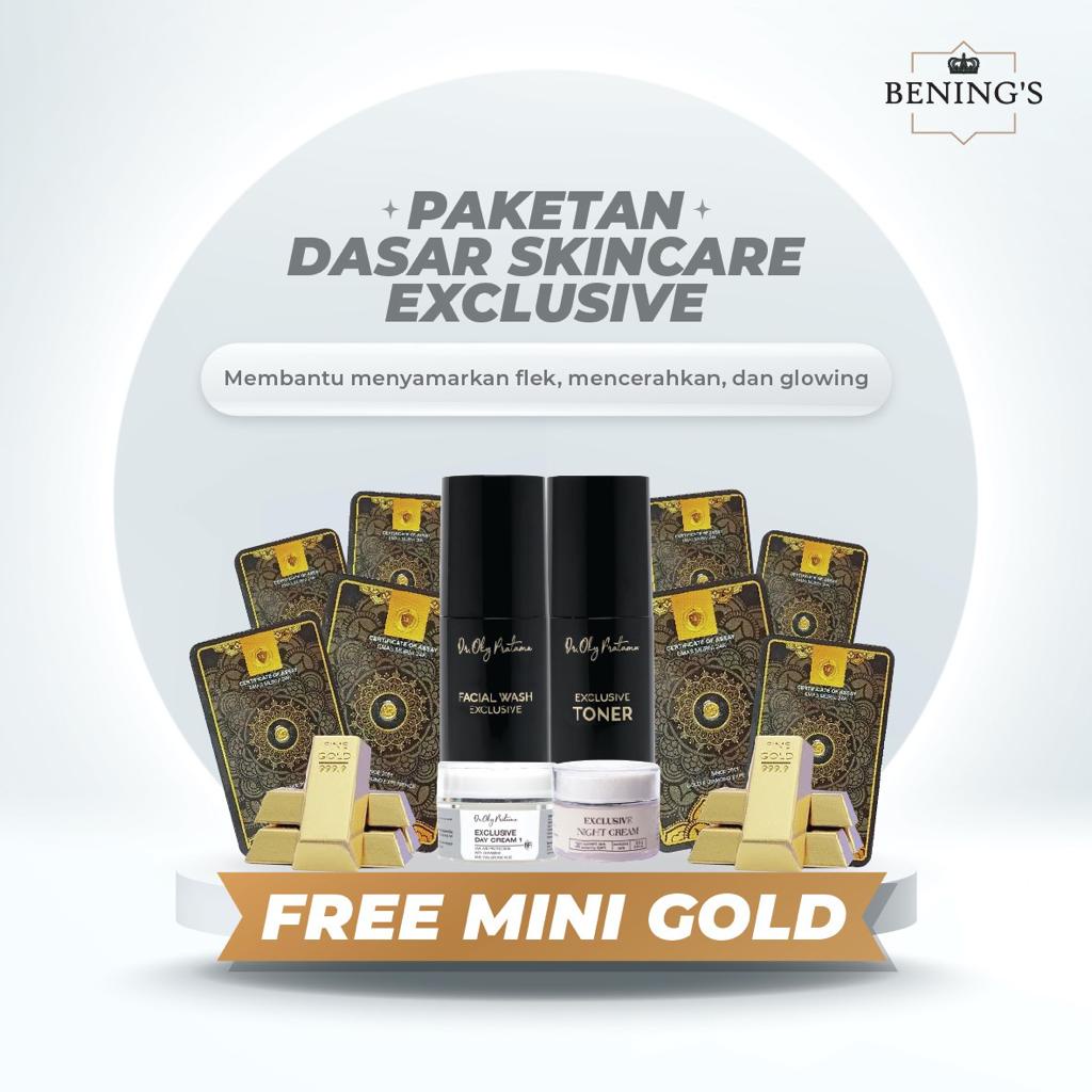 Promo Bening's  Exclusive Skincare  | Paketan Flek, Pencerah dan Glowing (free mini gold)