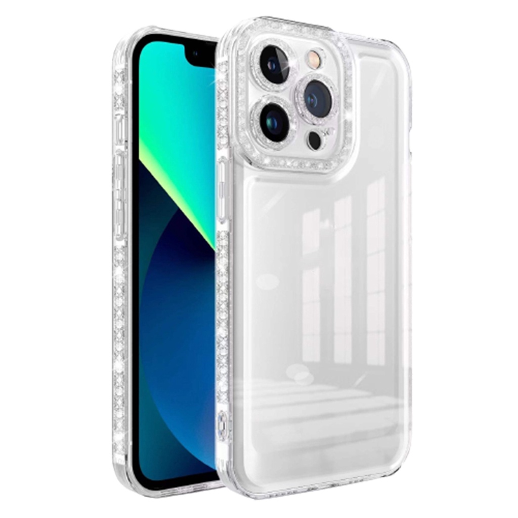 Flash Diamond Camera Lens Protector Clear TPU Phone Case For Iphone 14 13 12 11 Plus Pro Max XS Max XR XS X Transparent Back Cover