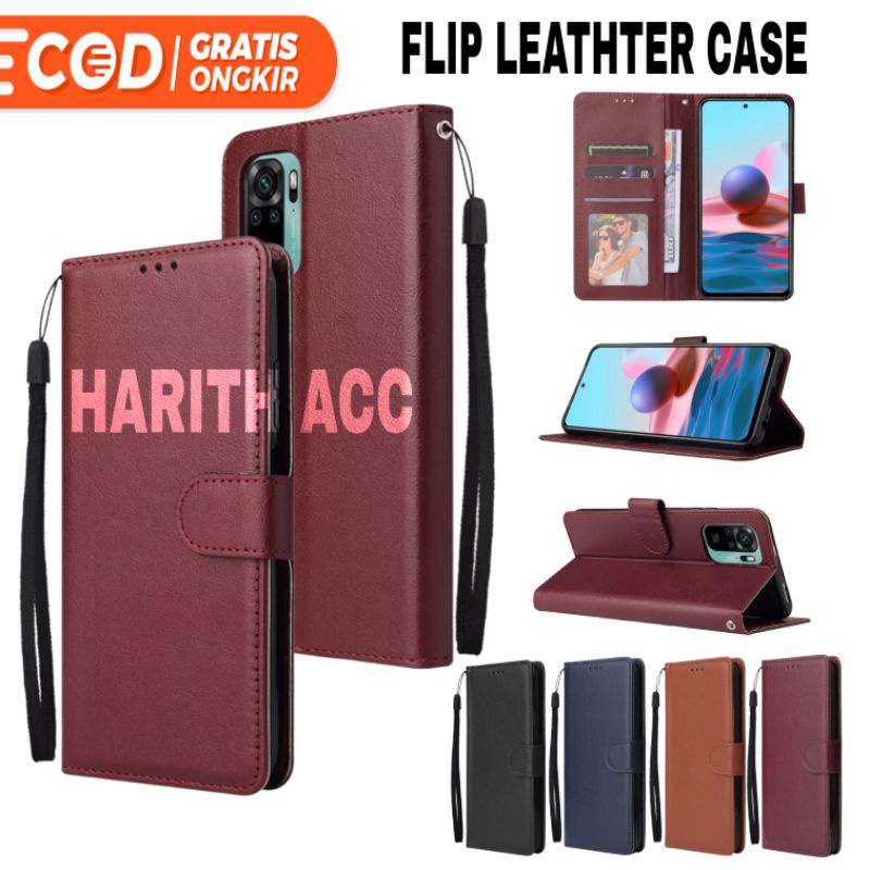Case For Infinix Note 7 Note 8 Note 10 Note 10 Pro Flip Cover Wallet Leathter Case Sarung Dompet Kulit