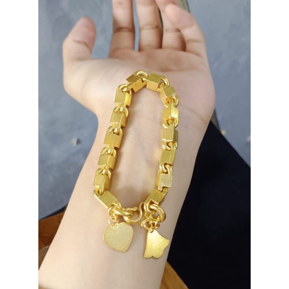 gelang lapis emas 24k/gelang wanita dewasa motif balok
