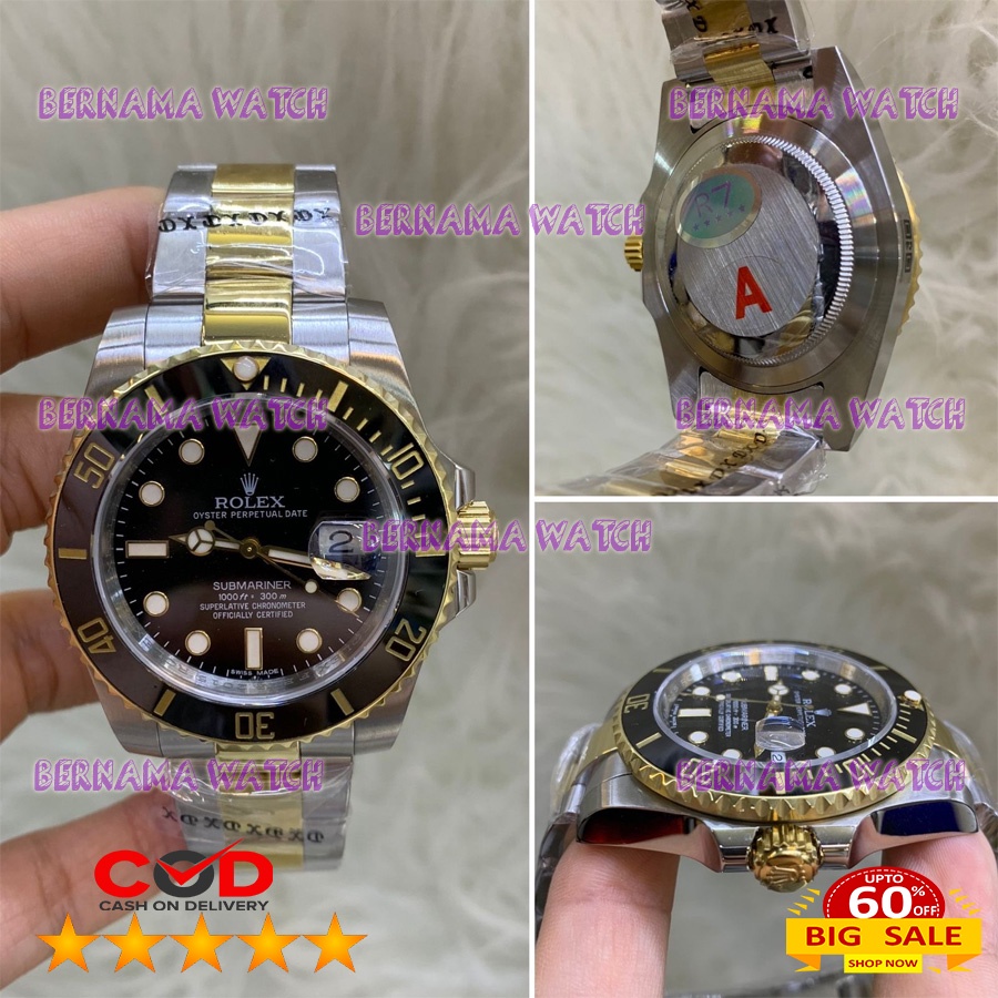 NEW JAM TANGAN ROLEX SUBMARINER ASIAN ETA BOX ORI WARRANTY 1 YEAR
