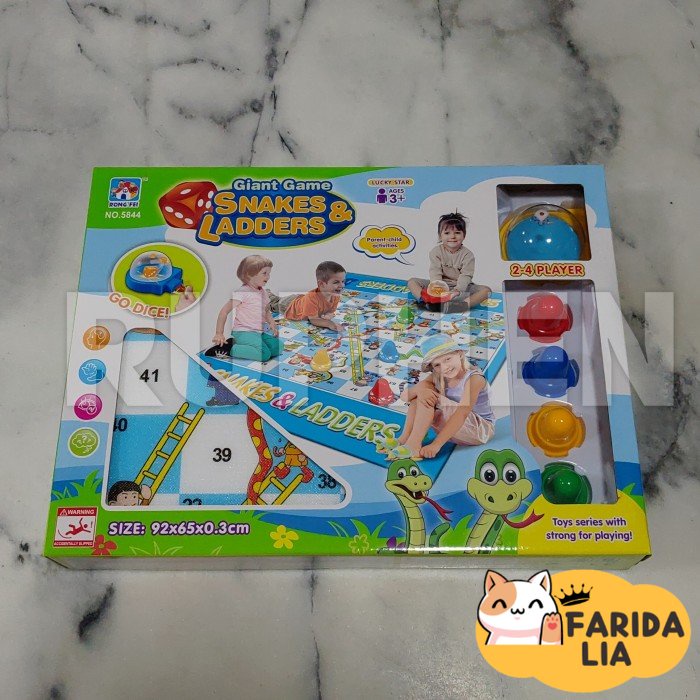 Giant Snake Ladder Ular Tangga Jumbo Dengan Spinner Dice Putar Dadu