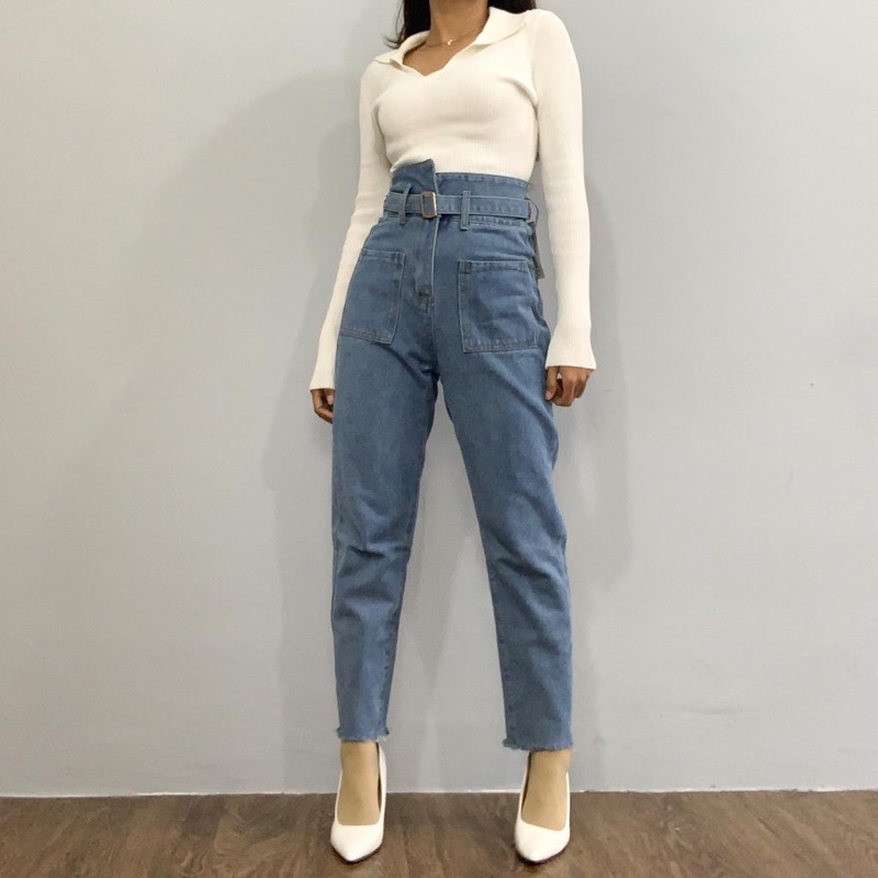 [LUXE.DLABEL] - E31 Jeans | Celana panjang Highwaist wanita Jeans import premium Jeans wanita polos ripped jeans High waist jeans wanita bkk Skinny Jeans High waist Baggy jeans Wideleg Jeans Kulot jeans Boyfriend jeans Wanita Kargo Jeans