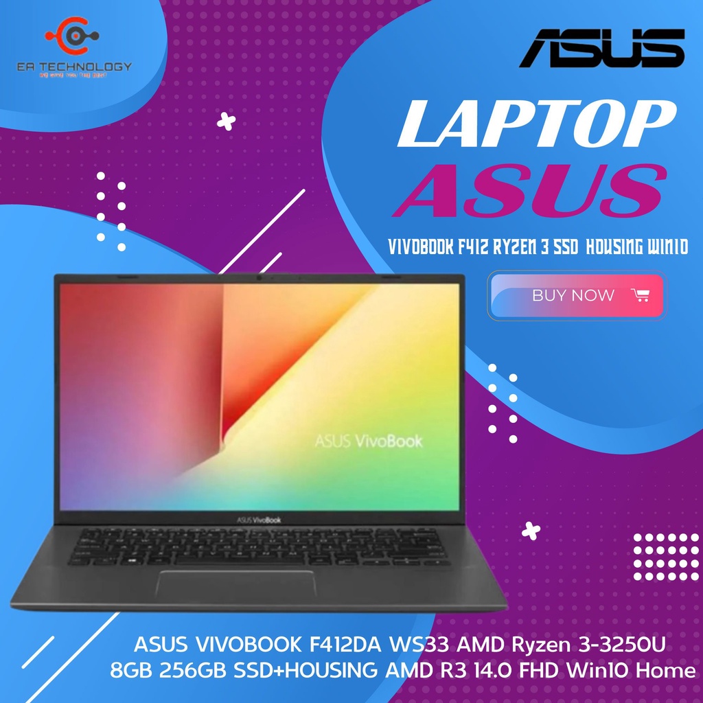 ASUS F412DA WS33 AMD Ryzen 3-3250U 8GB 256GB SSD+HOUSING 14" FHD Win11