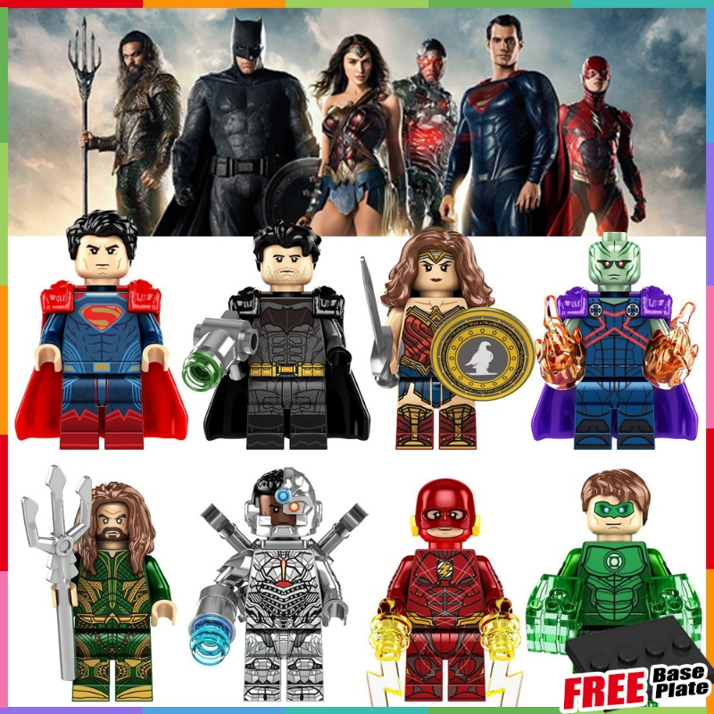 Cyborg Mainan Action Figure Mini Karakter Martian Manhunter Wonder Woman Batman Superman KF6168