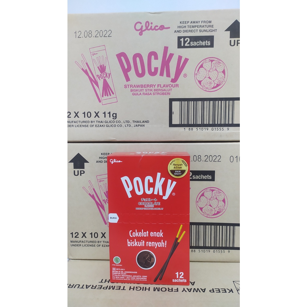 

POCKY COKLAT SACHET 12Gr ( isi 12 pcs/ box)