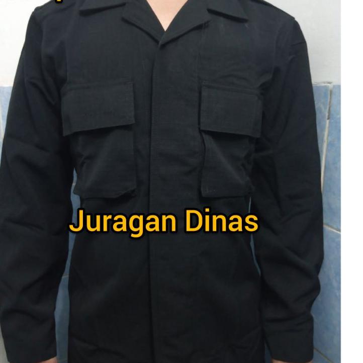 Ready✫ Atasan baju pdl hitam brimob jatah polri bahan ripstok Z55 ✥