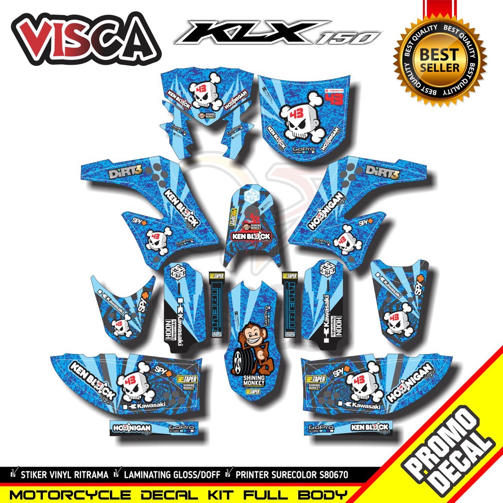 Stiker Klx 150 S Decal Klx Stiker Klx Decal Klx Hologram decal klx s 150 lama Decal Klx 150 S Fullbo