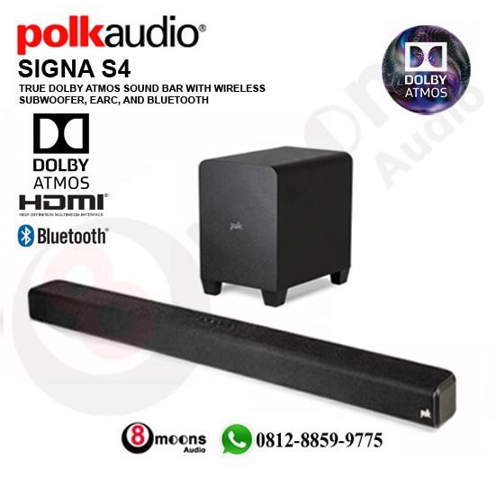 Polk Audio Signa S4, Dolby Atmos 3.1.2 sound bar and Bluetooth