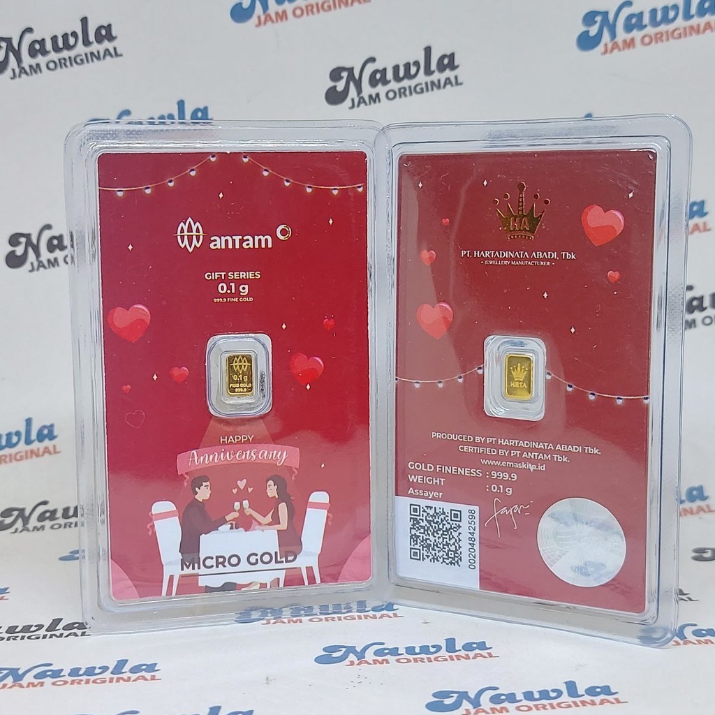 Antam 0.1 gram Micro Gold Premium Emas Murni 24 Karat Hartadinata x Antam Logam Mulia Emaskita