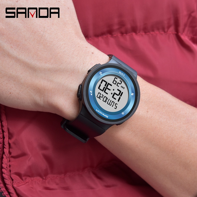 SANDA 2001 Jam Tangan Wanita Pria Digital EL Backlight Sport Watch Anti Air WATCHKITE WKOS