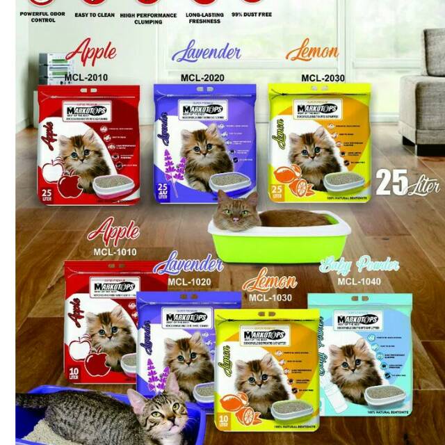 Pasir kucing MARKOTOP Wangi Gumpal 25lt