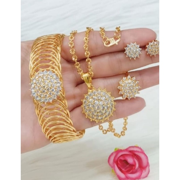 set perhiasan wanita dewasa xuping warna emas