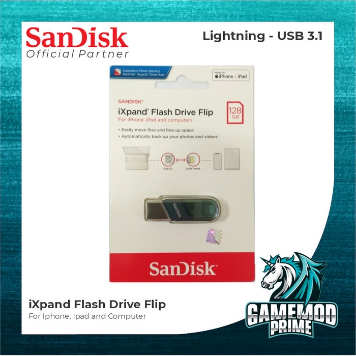 SanDisk iXpand Flip USB 3.1 Flash Drive for iPhone iPad 32 64 128 GB