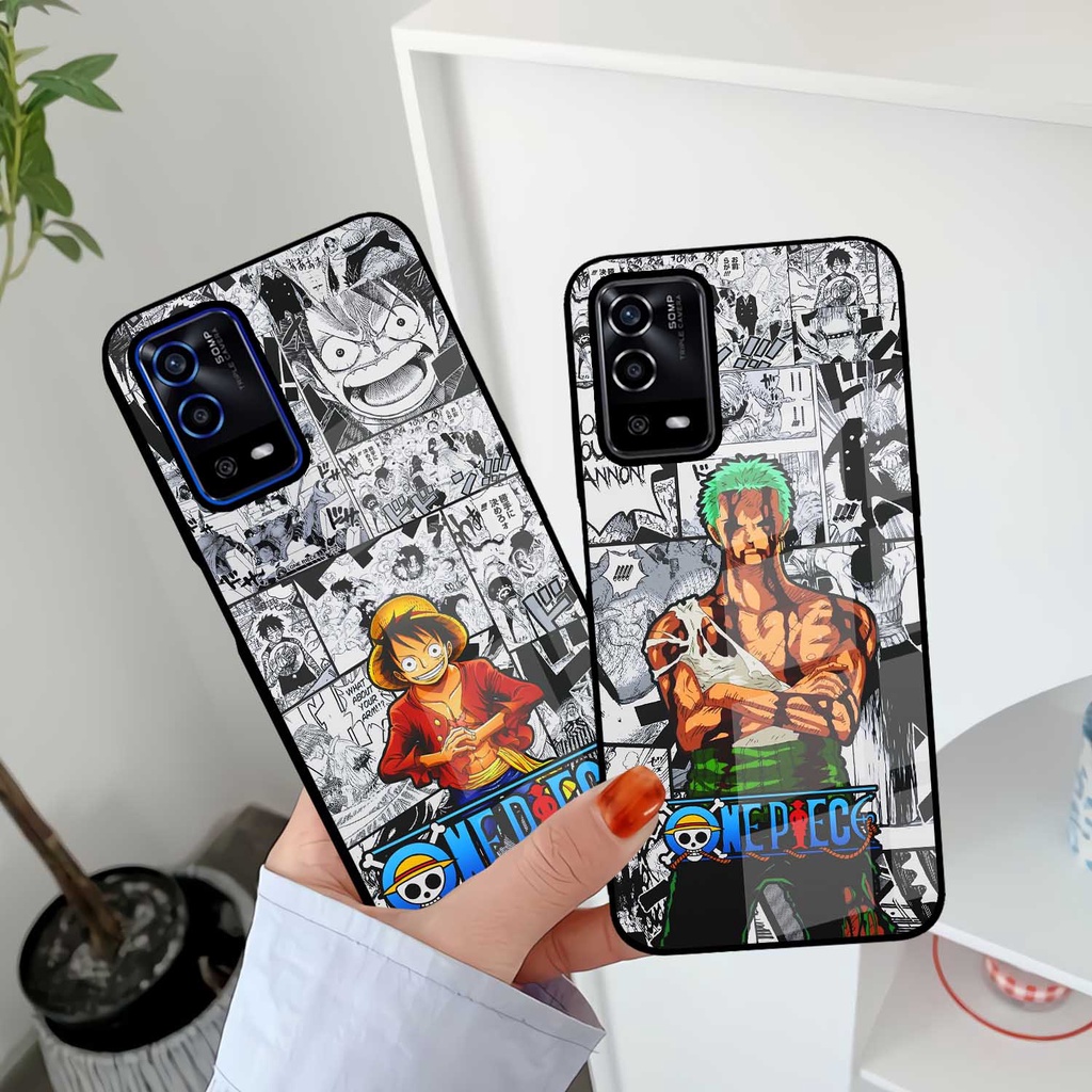 Case Kilau Oppo A74 / A95 | Casing Hp Glossy | Pelindung Smartphone | Motif Anime One Piece
