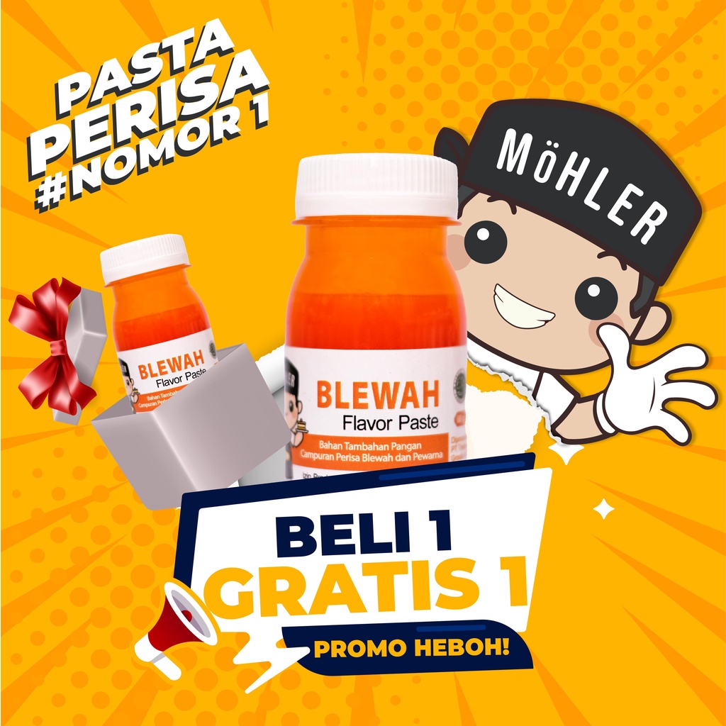 MOHLER Pasta perisa pewarna BLEWAH / CANTALOUPE (KLIK KOMBO HEMAT UNTUK BELI 1 GRATIS 1)