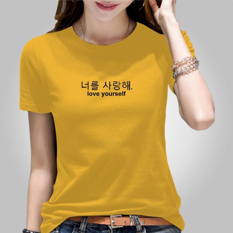 atasan wanita LOVE YOURSELF baju oblong wanita kaos wanita kaos terbaru kaos murah kaos jumbo kaos hitam kaos putih atasan korea baju motif tulisan korea kaos gambar kaos xxl xxxl oversize  kaos katun baju katun