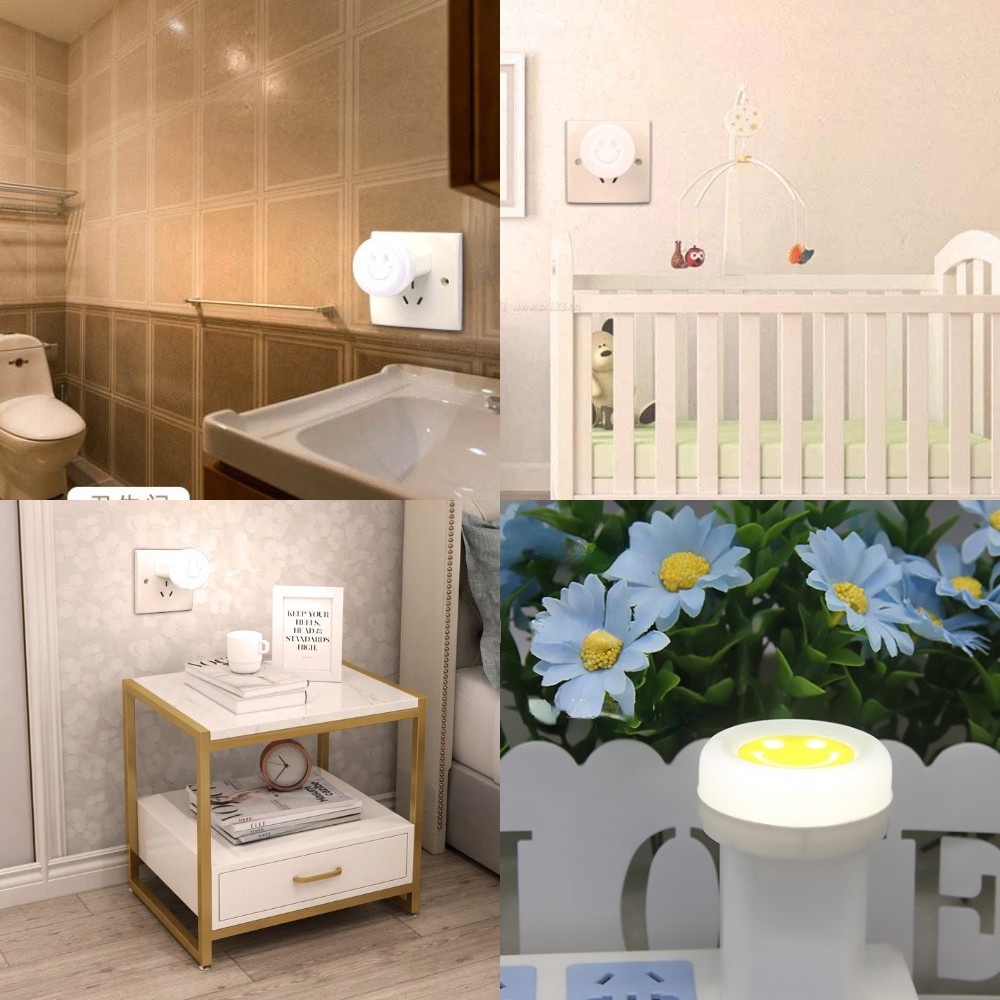 Lampu Malam led mini Bentuk smile Dengan Colokan USB Untuk Samping Tempat Tidur