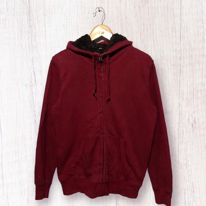 Zip Hoodie Serpa Uniqlo Second Maroon