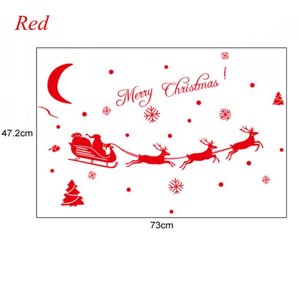 R-flower Shop Stiker Jendela Festival Xmas Santa Claus Removable Elk Dekorasi Rumah Wallpaper