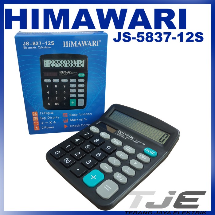 

Kalkulator/Calculator 12Digit 2 Power Big Display HIMAWARI JS-837-12S
