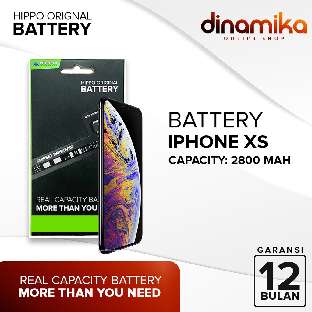 Hippo Baterai Baterry 100% ORI Baterai Iphone XS 2800mAh Original Batere Premium Batu Batre Batrai Handphone Garansi Resmi