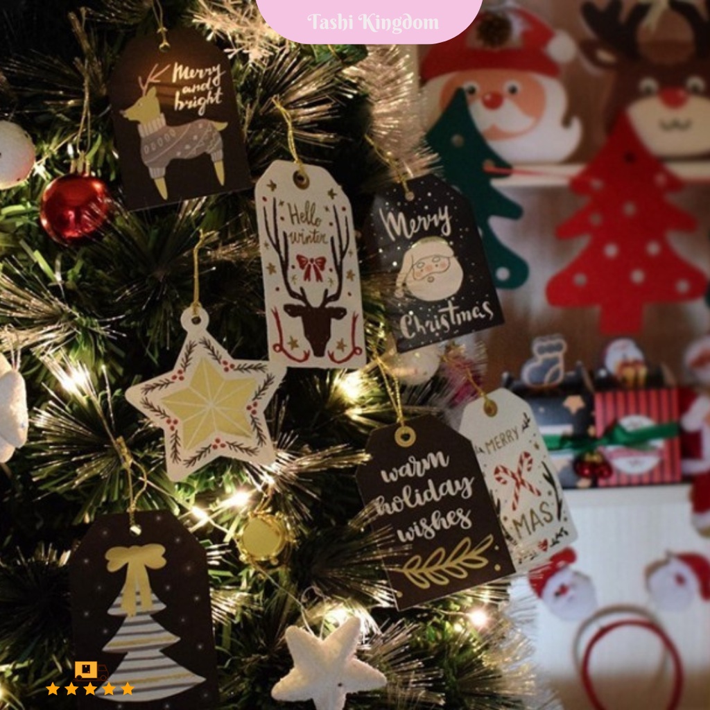 

Hang tag natal , handtag gantung natal , Gantungan tag natal , hiasan natal , christmas tag unik , kartu natal isi 3 pcs
