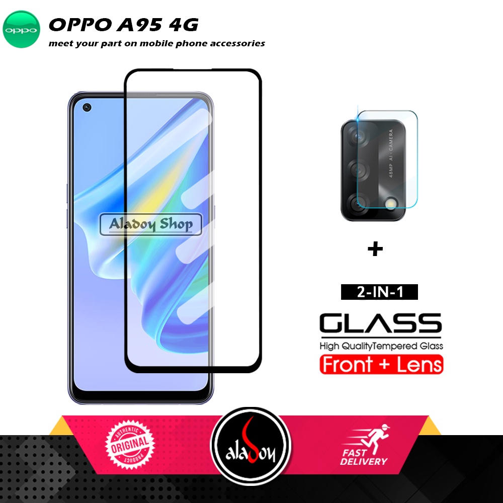 PAKET 2 IN 1 Tempered Glass Layar Oppo A95 4G 2021 + Tempered Glass Camera