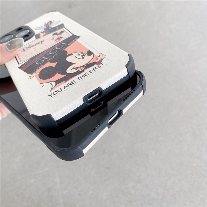 Soft case Pelindung Motif Mickey Dan Minnie Anti Jatuh Untuk IPhone 14 13 12 11 Pro max X XR XSMAX 7 8 Plus