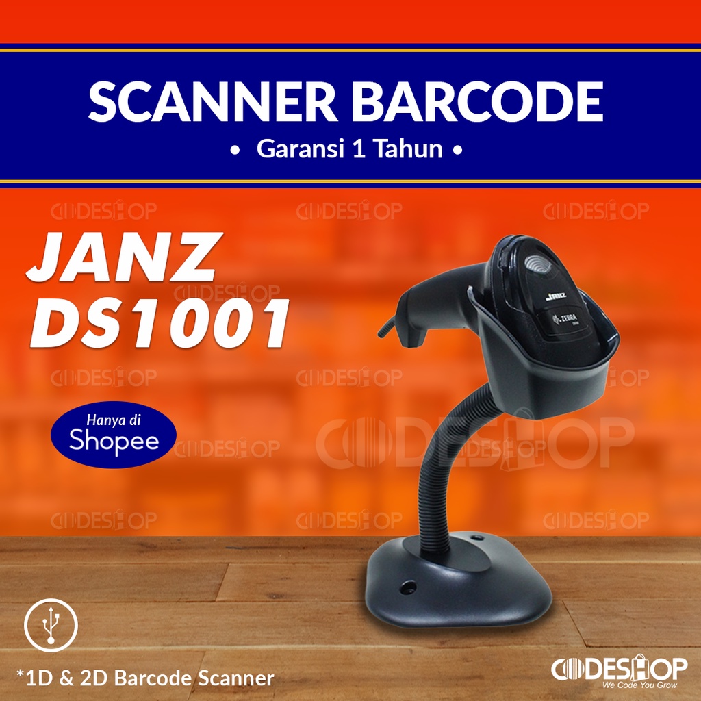 Janz DS1001 Scanner Barcode 2D QR Code DS-1001