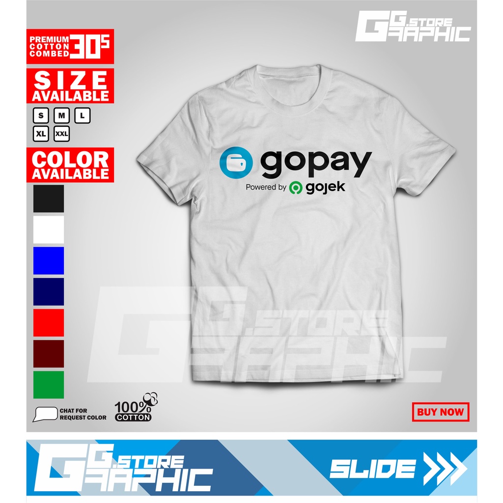 Baju kaos GOPAY POWERED BY GOJEK