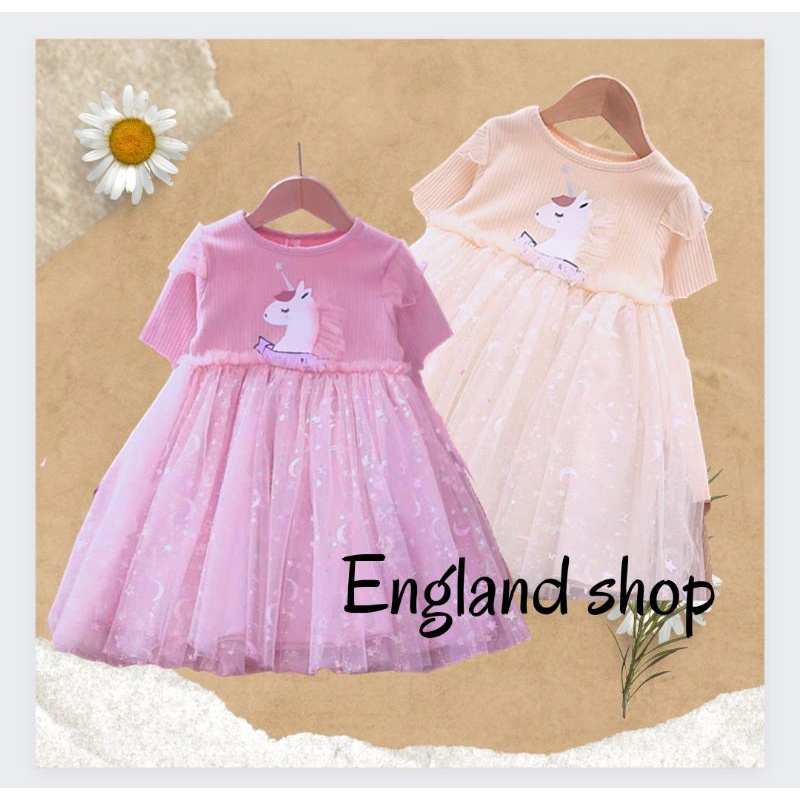 ES-433 dress pesta unicorn gaun mewah ultah anak perempuan import 3 4 5 7 8 tahun terbaru