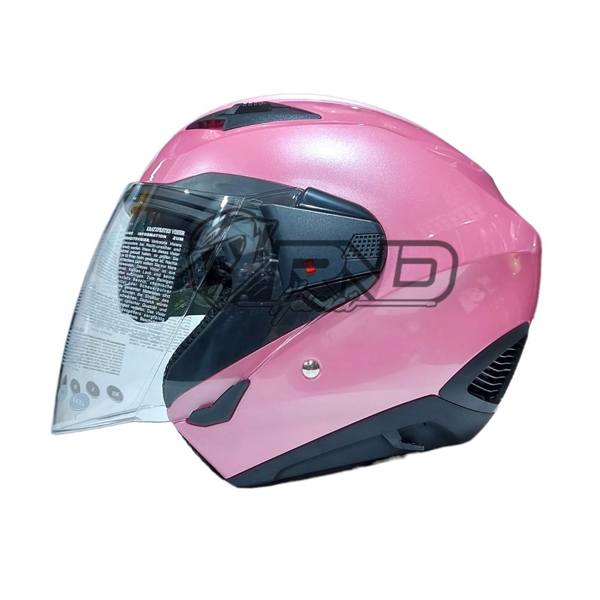 Helm Zeus 611 Pink Half Face Double Visor SNI DOT