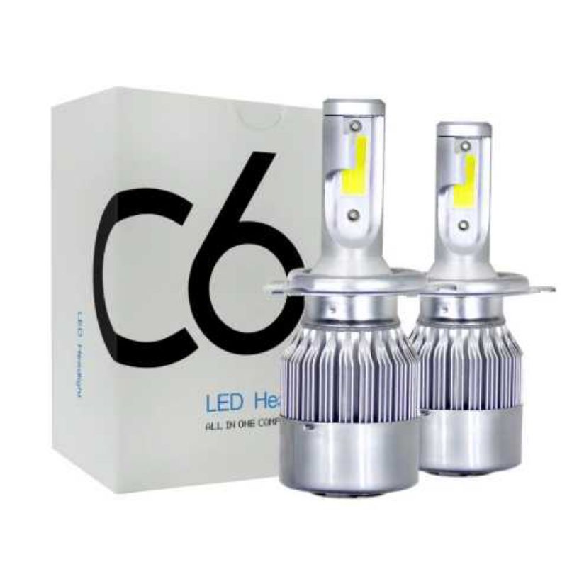 lampu mobil led / lampu utama led mobil H4 Putih 2pcs