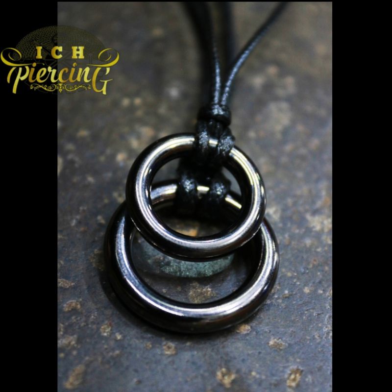 kalung tali liontin bulat warna hitam / kalung tali Korea terbaru / ICH PIERCING