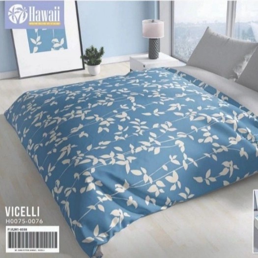 Satu Set Bedcover Hawaii My Love 180x200, Bedcover Sprei Tidak Rumbai3 - Vicelli, 180x200 cm No 1