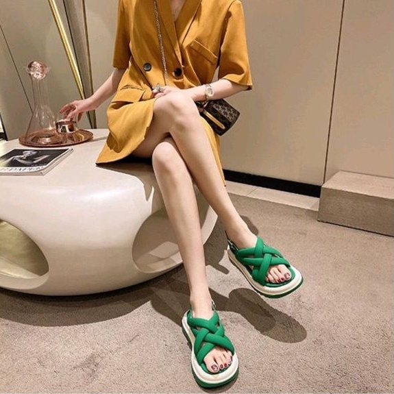 [COZY] Calin Wedges Sandal Tali Korea Fashion Wanita Import