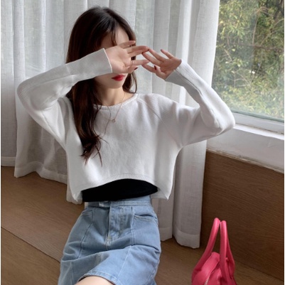 FX SHOP JEMIMA KNIT SWEATER KOREAN | SWEATER CROP RAJUT