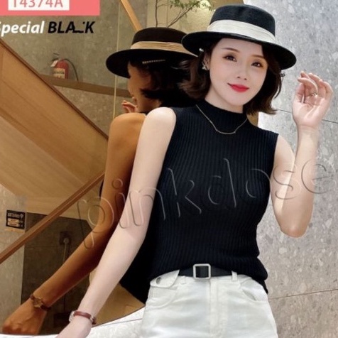 INNER TANPA LENGAN RAJUT PREMIUM TURTLUNECK IMPORT