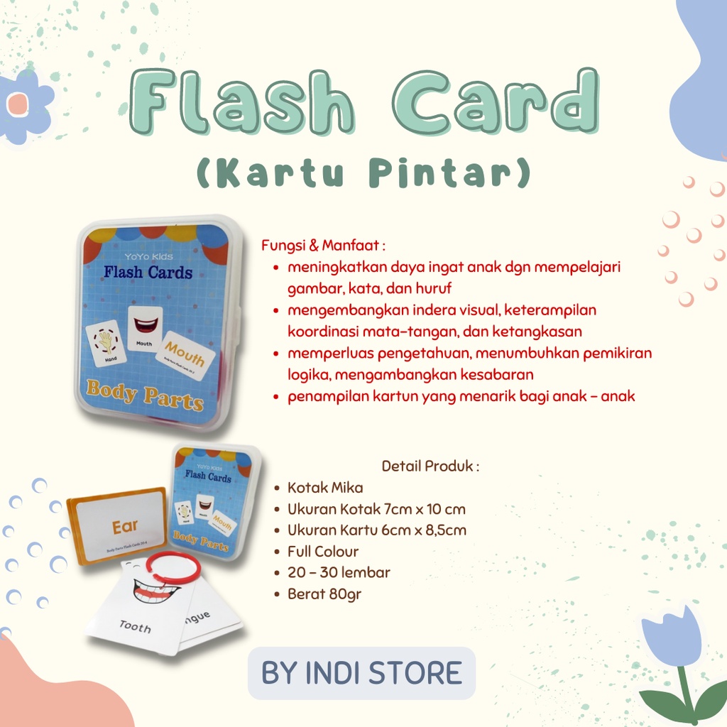 Flash Card Edukasi Anak Mainan Edukasi Anak Kartu Pintar Balita Flash card Bahasa Inggris