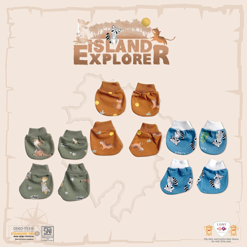 Libby Set Sarung Tangan Kaki Motif, Warna, Polos Karet dan Rib / Set SarungTangan Kaki Libby