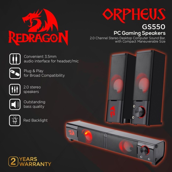 Redragon Gaming Speaker GS550 Sound Bar Orpheus - GS550