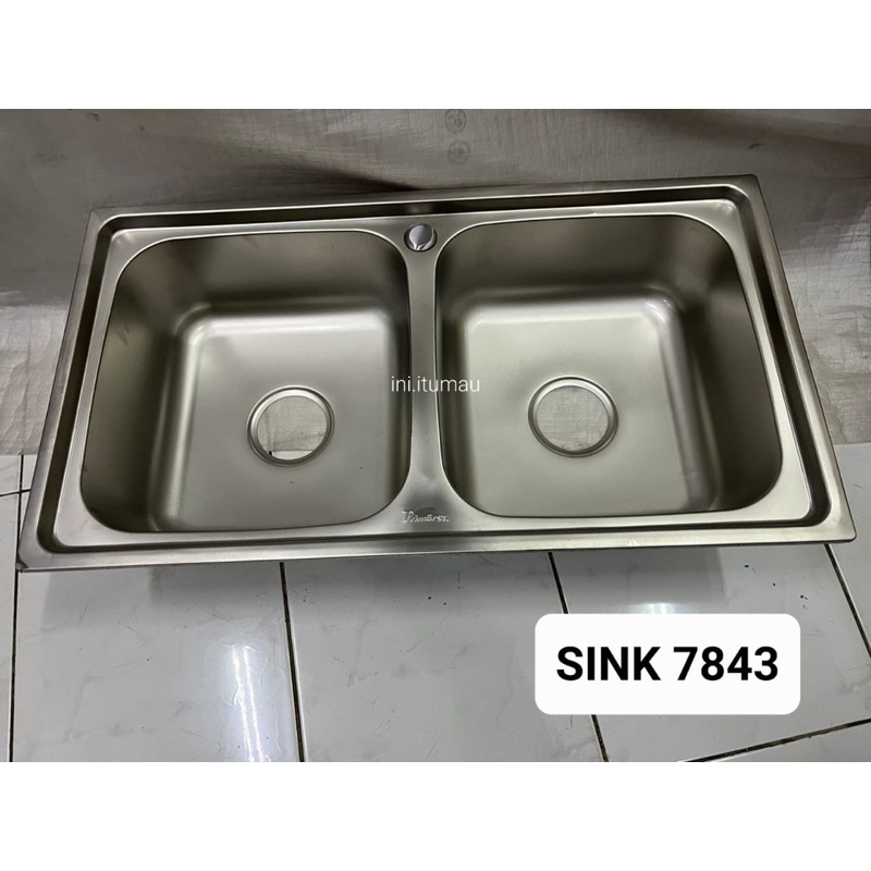 KITCHEN SINK STAINLESS ZINK 7843 2 bowl mangkok 2 lubang besar jumbo murah