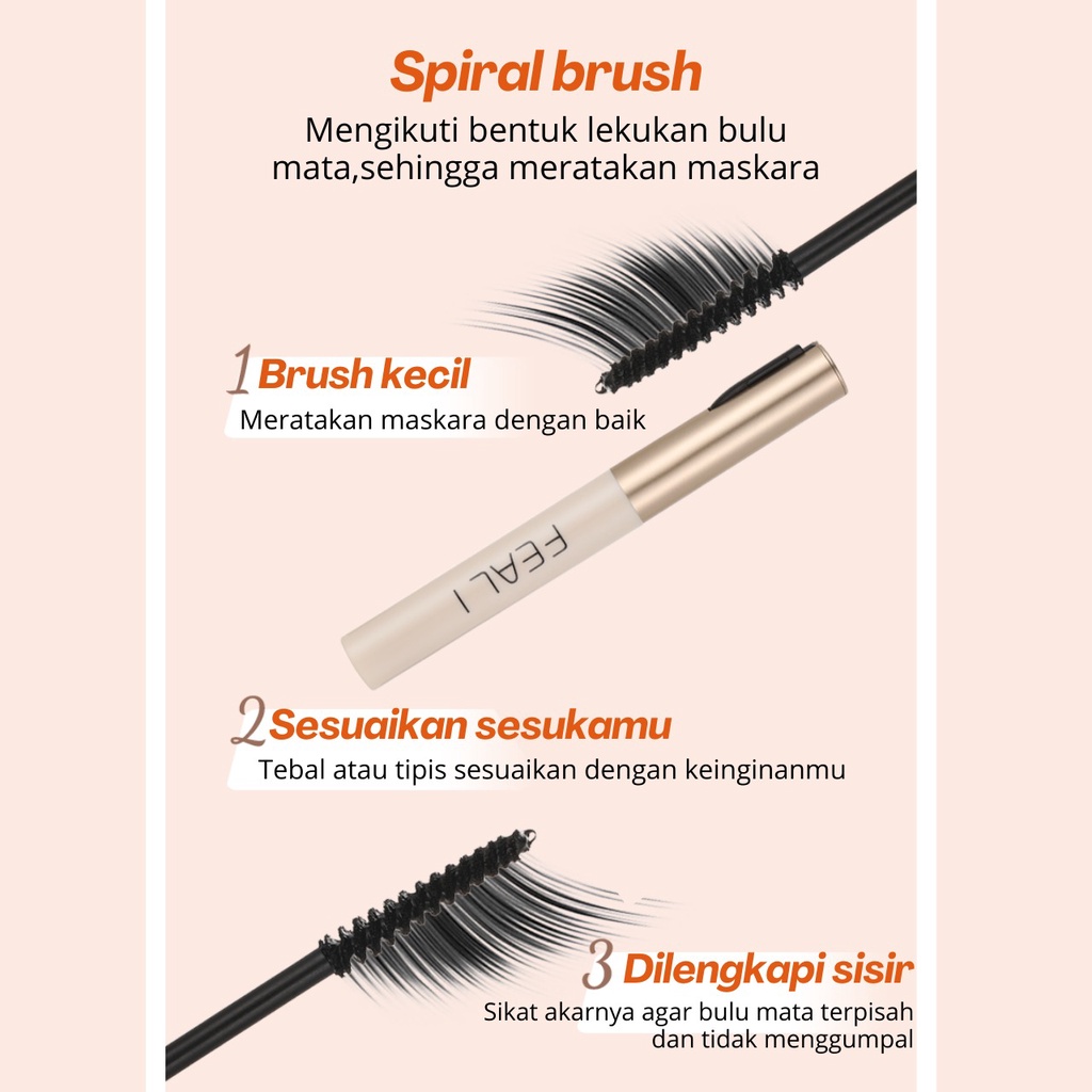 Feali Mascara Waterproof Long Lasting Volumizing Lengthen Eye Lash Makeup - Make Up Maskara Waterproof-6