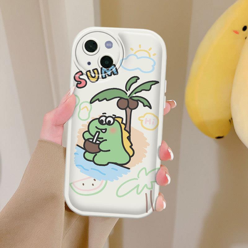 Case Air Cushion Desain Kartun Dinosaurus Untuk Iphone 11 13 11 Pro Max X 12 xr xs